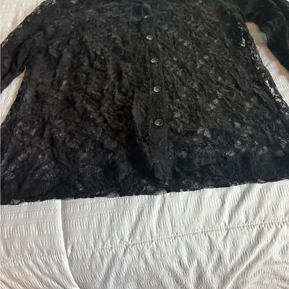 Chico's Black Lace Top